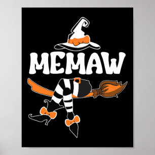 Memaw Hexe Costume Halloween-Party Matching Group Poster