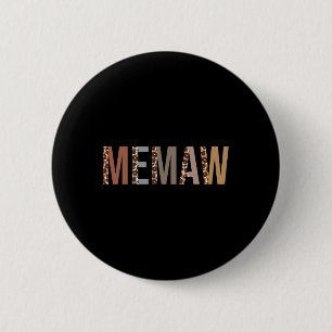 Memaw Leopard Print Mama Niedlich Mütter Day Funny Button