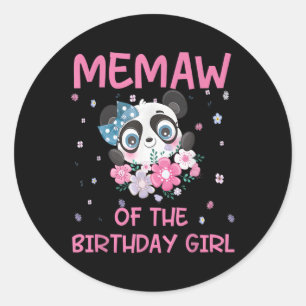 Memaw of the Panda Bear Py Family Runder Aufkleber