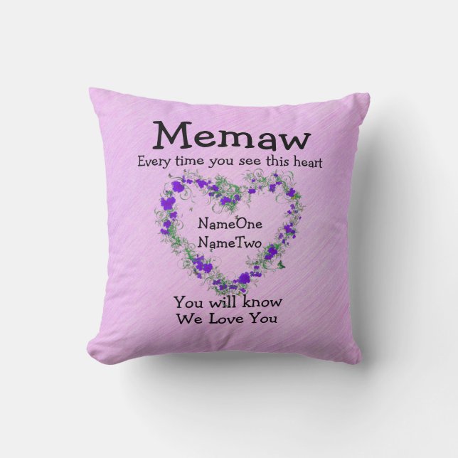 Memaw über die Änderung von Kindernamen - Siehe He Kissen (Vorderseite)