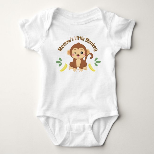 Memaws kleiner Affe Baby Strampler (Vorderseite)