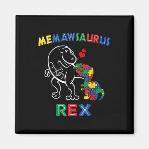 Memawsaurus Autism Awareness Memaw Dinosaur Dino G Magnet