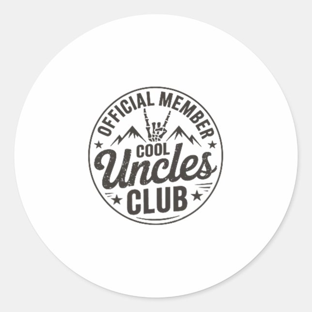 Member Cool Uncles Club Funny Uncle Father's Day  Runder Aufkleber (Vorderseite)