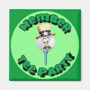 "Member, T-Shirt Party" - Aufkleber, Tasten & Magn Magnet