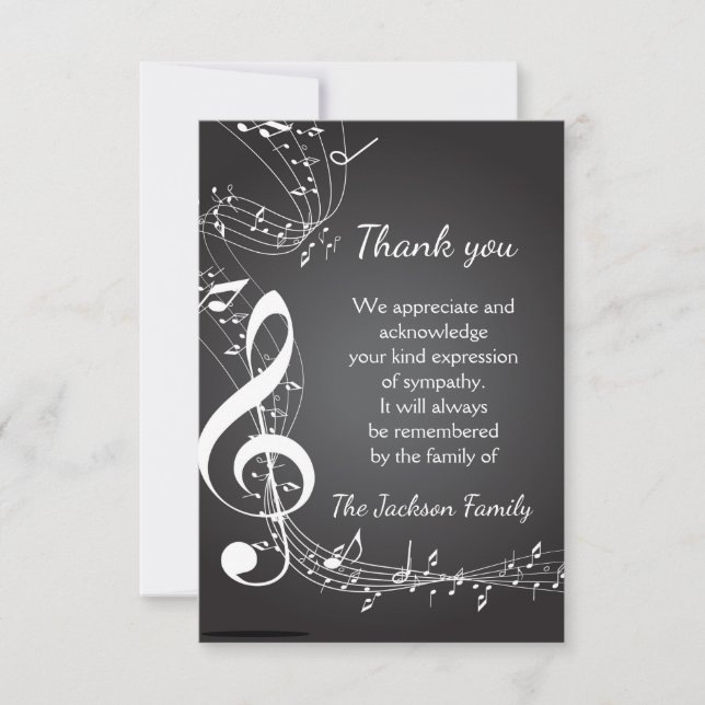 Memberservice dank Musiknoten kundenspezifisch Dankeskarte (Vorderseite)
