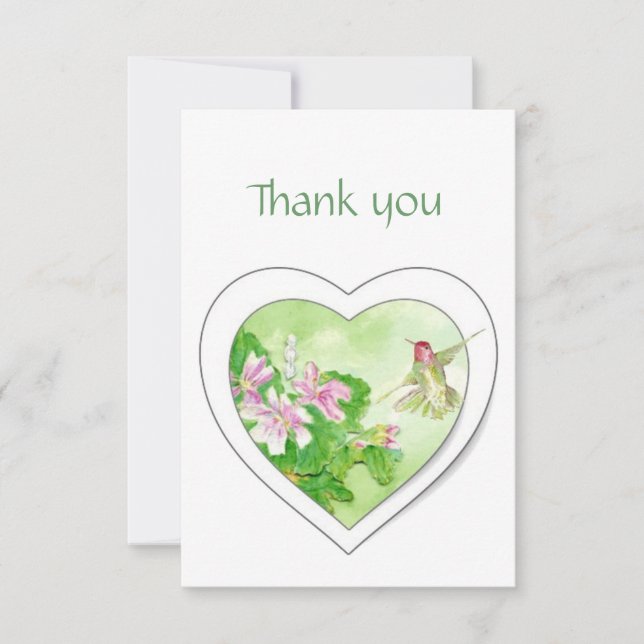 Memberservice Dankeschön an Watercolor Hummingbird Dankeskarte (Vorderseite)