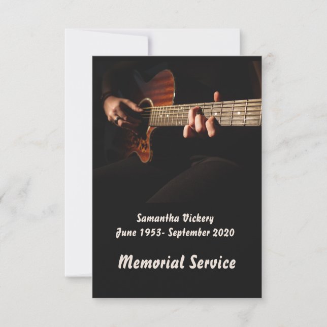 Memberservice laden Gitarrenspielermusiker ein Einladung (Vorderseite)