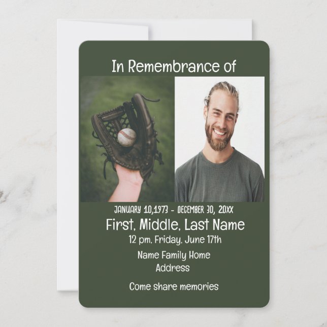 Memberservice lädt Baseball Game Player ein Einladung (Vorderseite)