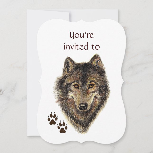 Memberservice lädt Wolf Tierart ein Einladung (Vorderseite)