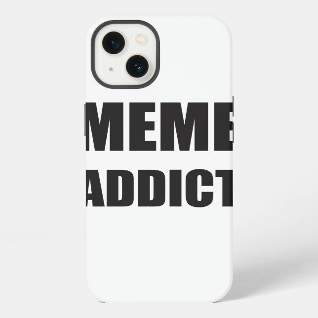 "Meme Addict" black text design iPhone Hülle (Rückseite)