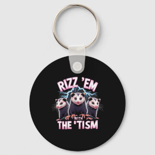 Meme Autistic Opossum Rizz GmbH mit dem Tismus Aut Schlüsselanhänger