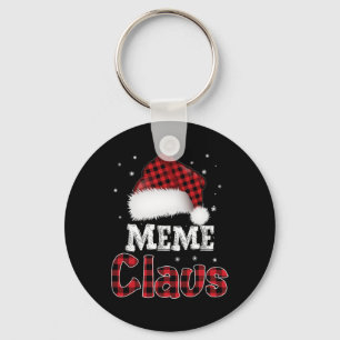 Meme Claus Christmas Red Kariert Pajama Familiensp Schlüsselanhänger
