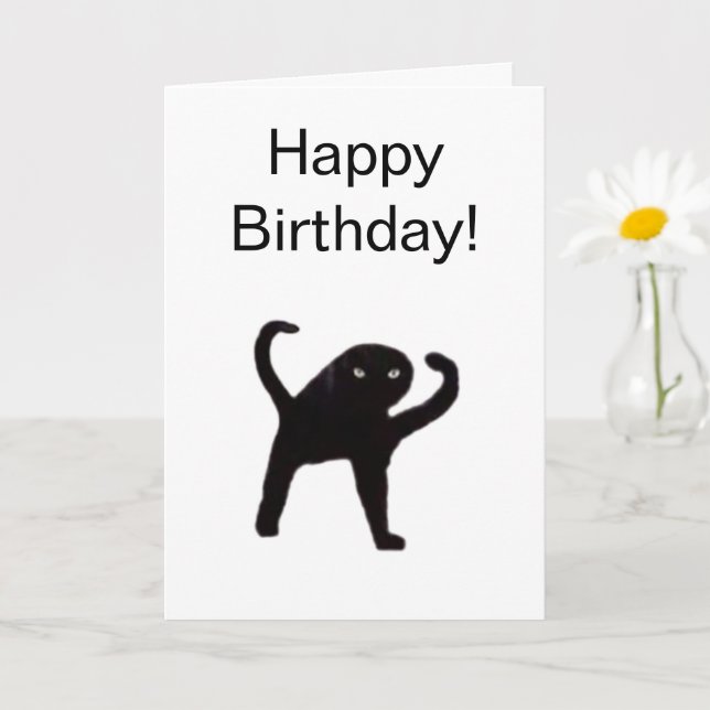 Mème de chat maudit de carte pliée (Petite plante)