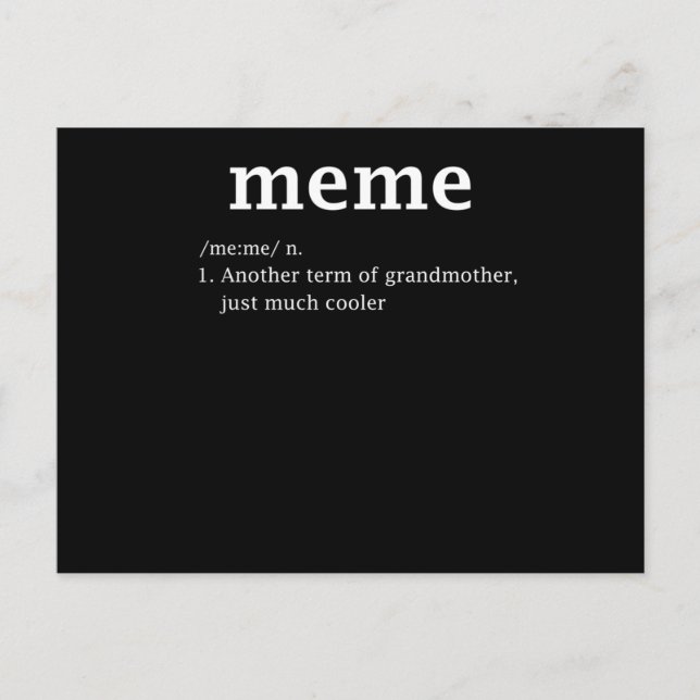 Meme Definition Funny Oma Mutter Day Frauen Einladungspostkarte (Vorderseite)