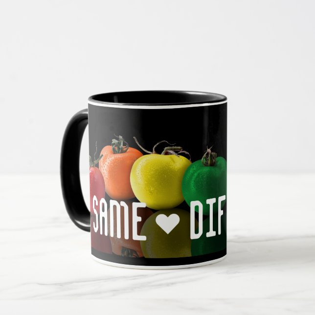 "Même ♥ Différent" Mug ! Café Mug (Devant gauche)