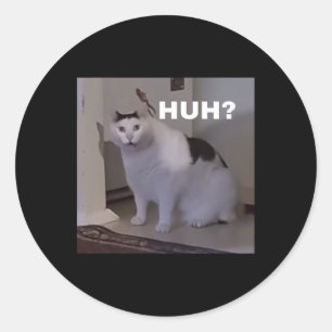 Meme Huh Cat Runder Aufkleber