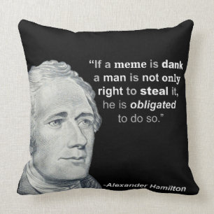 Meme humide d'Alexander Hamilton - coussin