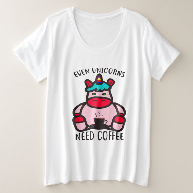 Même les licornes ont besoin de café amusant rose  (Design devant)