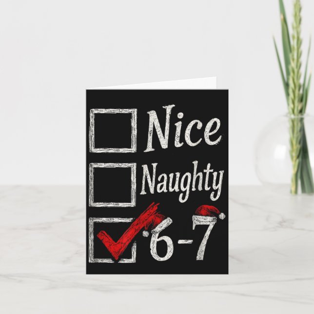 Meme Nice Naughty Christmas Funny Gift Men, Women  Karte (Vorderseite)