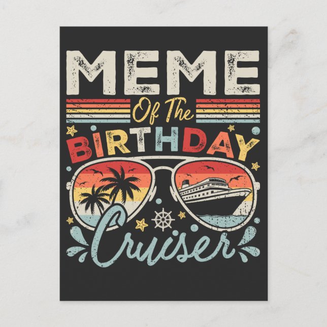Meme of the Birthday Cruiser Vacation Postkarte (Vorderseite)