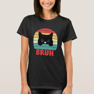 Meme sagt Bruh mit Katze Grüße Teenager Jungen Män T-Shirt