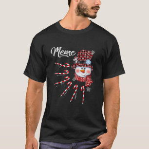 Meme Snowman Candy Cane Christmas Red Kariert Hat T-Shirt