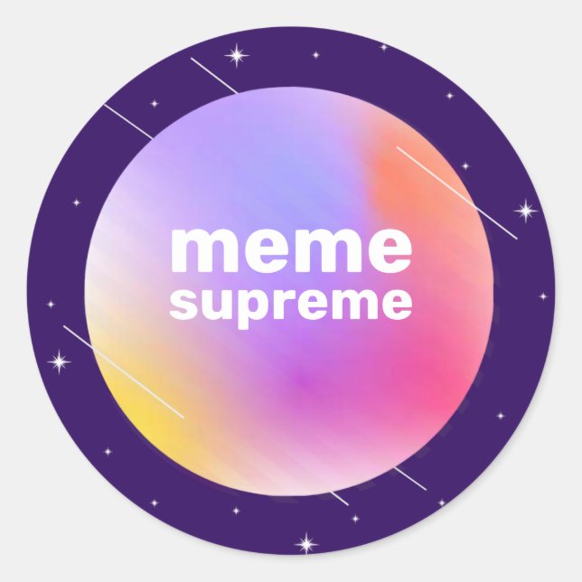 Meme Supreme Vaporwave Runder Aufkleber (Vorderseite)