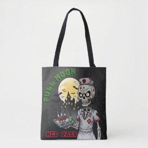 Meme Vollmond-Medizin-Pass Zombie-Krankenschwester Tasche