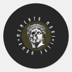 Memento Mori Amor Fati Skull-Angebot Runder Aufkleber