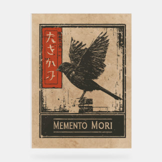 Memento Mori Crow Art | Wabi Sabi Stoic Design Acrylschild