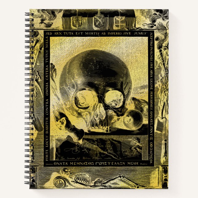 Memento Mori Gothic Gold Alchemy Book of Shadows Notizbuch (Vorderseite)