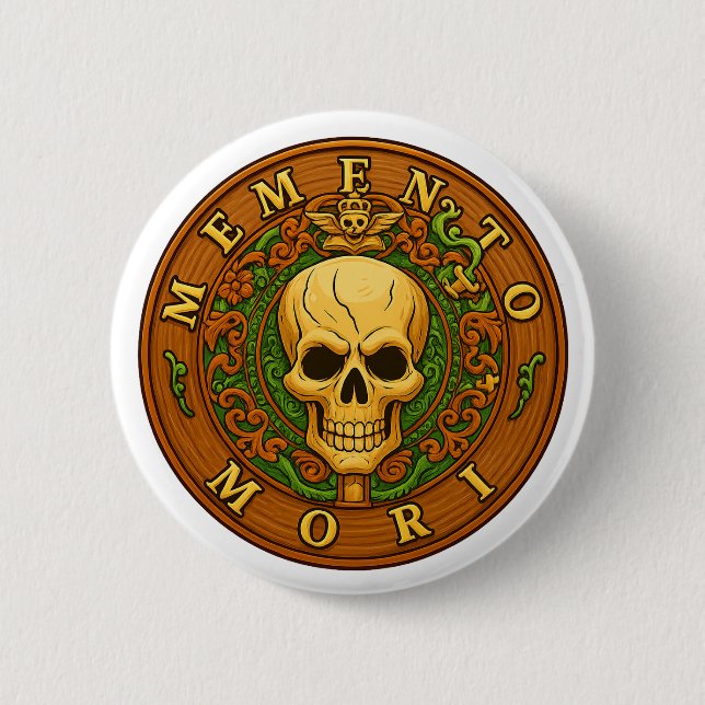 Memento Mori Knopf von Phil Elmore Button (Vorderseite)