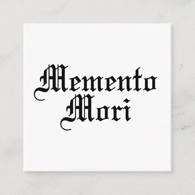 Memento Mori - lateinische Phrase Begleitkarte (Vorderseite)