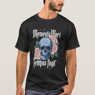 Memento Mori Leben Tempus Fugit Gothic Latein Weis T-Shirt