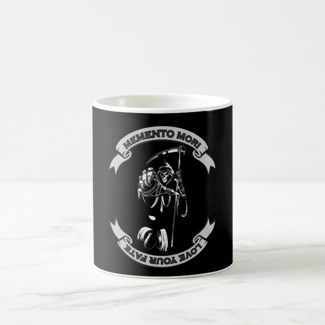 MEMENTO MORI Liebe Ihr Schicksal Grimm Sensenmann Kaffeetasse (Mittel)
