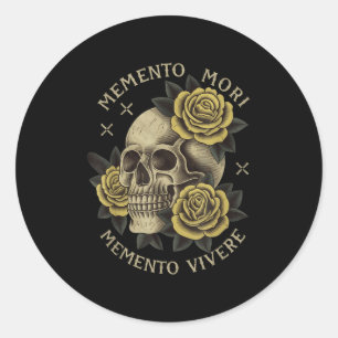 Memento Mori Memento Vivere _ Philosophie & amp; L Runder Aufkleber
