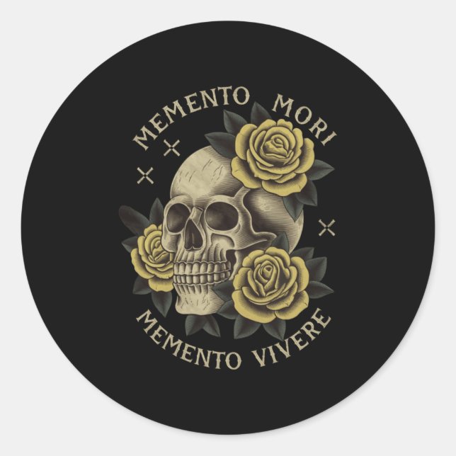 Memento Mori Memento Vivere _ Philosophie & amp; L Runder Aufkleber (Vorderseite)