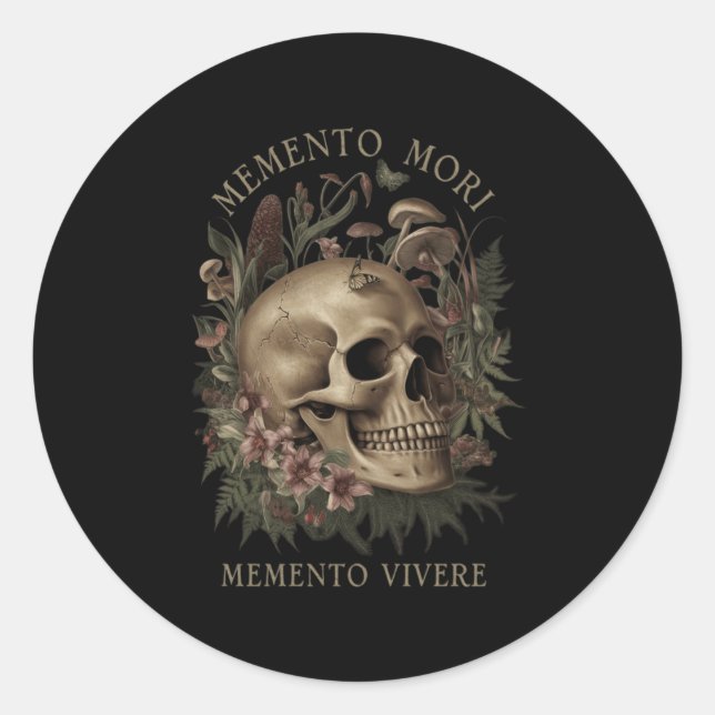 Memento Mori Memento Vivere _ Philosophie & amp; L Runder Aufkleber (Vorderseite)