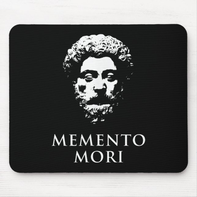 Memento Mori mit Marcus Aurelius Head Mousepad (Vorne)