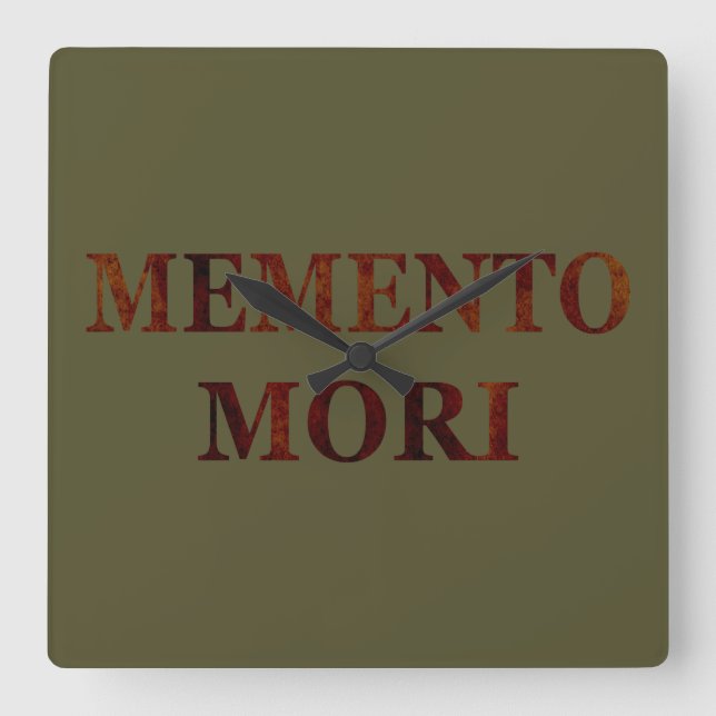 Memento mori quadratische wanduhr (Vorderseite)