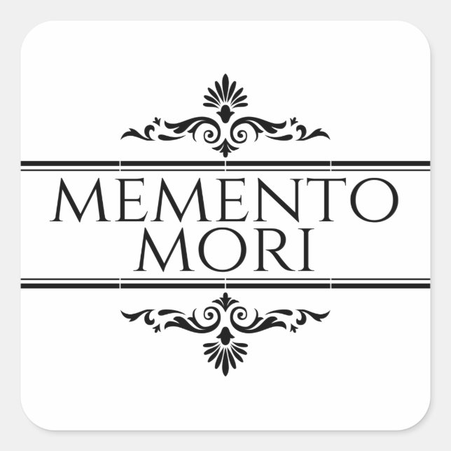 Memento Mori Quadratischer Aufkleber (Vorderseite)