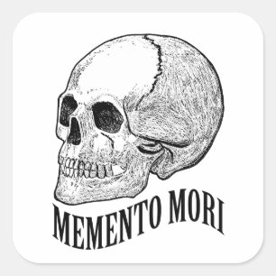 Memento mori quadratischer aufkleber