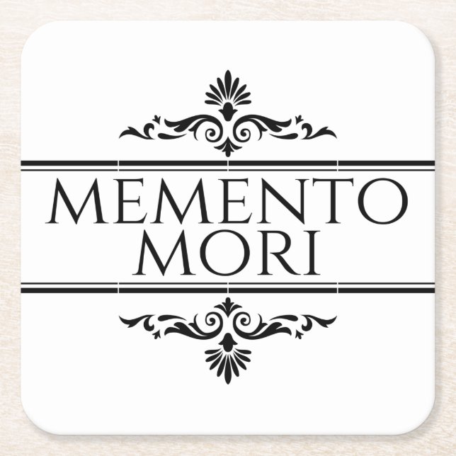 Memento Mori Rechteckiger Pappuntersetzer (Vorderseite)