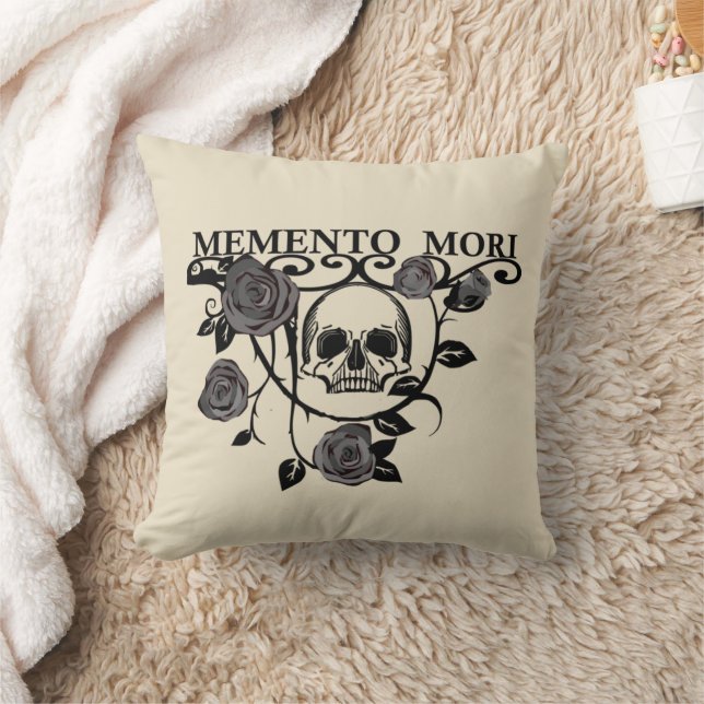 Memento-Mori-Rose Kissen (Decke)