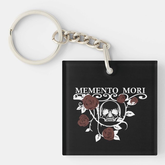 Memento mori rote Rosen Schlüsselanhänger (Vorderseite)