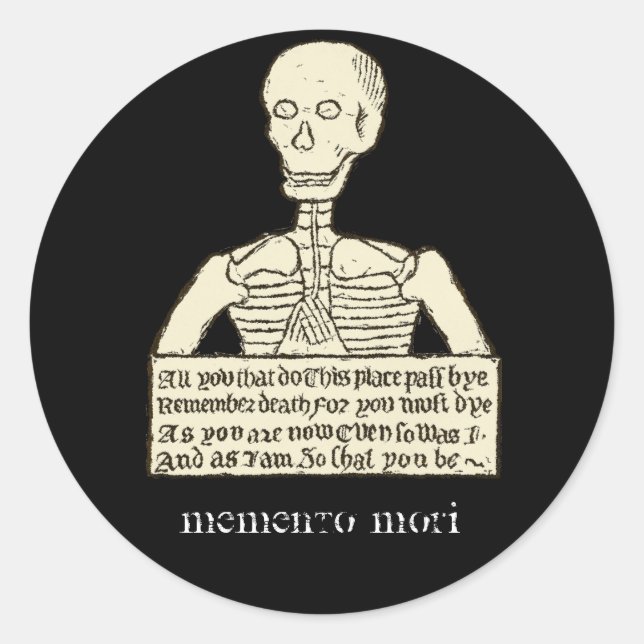 Memento Mori Runder Aufkleber (Vorderseite)