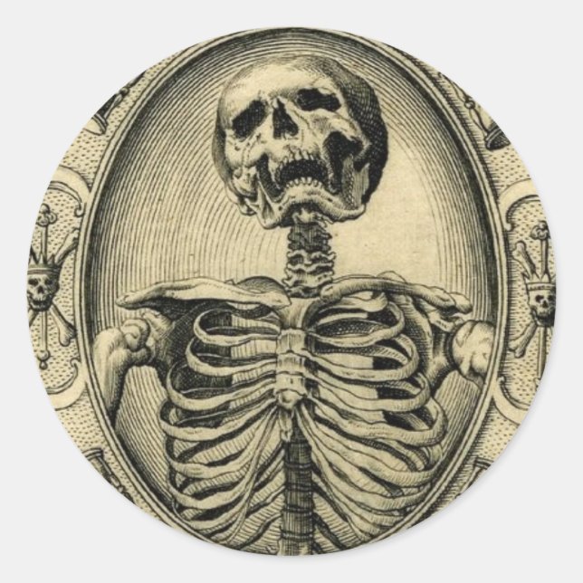 Memento Mori Runder Aufkleber (Vorderseite)