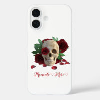 Memento Mori. Schädel mit rote Rosen