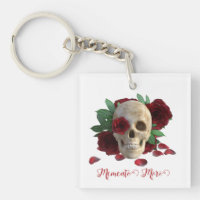 Memento Mori. Schädel mit rote Rosen