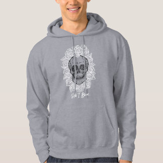 Memento Mori! Schädel und Rose, handgezeichnet Hoodie
